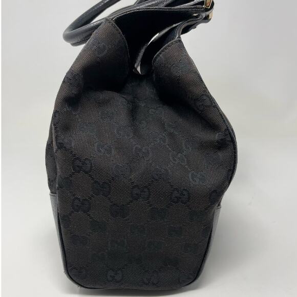 SOLDGucci Monogram GG Jackie Piston Nailhead Vintage Shoulder Bag Canvas Leather - Picture 3 of 15